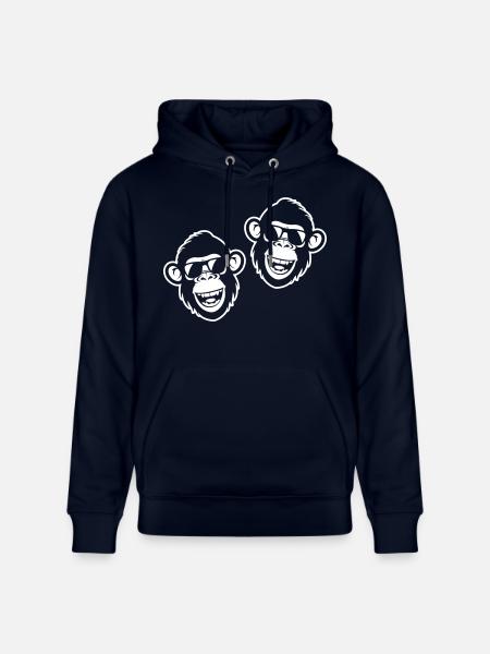 Monkey Funny Cool - Stanley/Stella CRUISER Unisex Organic Hoodie - navy