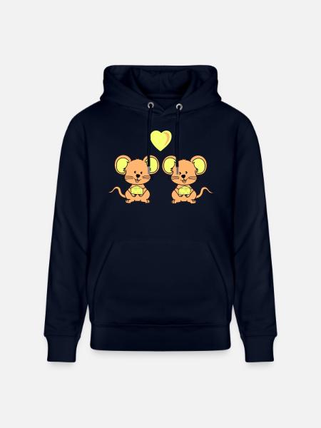mäuse verliebt - Stanley/Stella Unisex Bio-Hoodie CRUISER - Navy