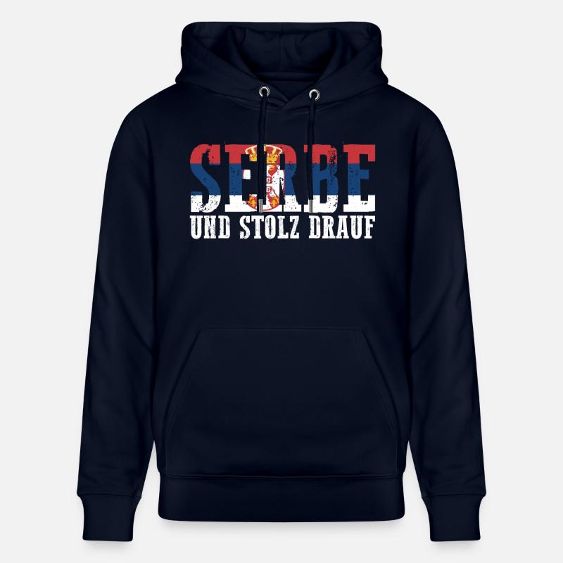 Serbe Serbe Serbie - Sweat à capuche bio CRUISER Stanley/Stella Unisexe - marine