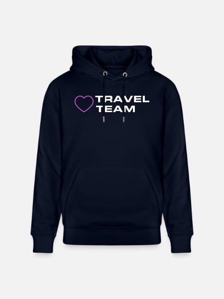 Travel Team Heart - Stanley/Stella CRUISER Unisex Organic Hoodie - navy