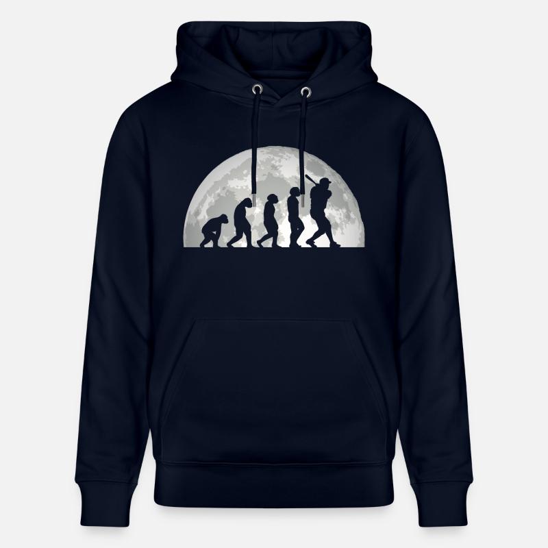 Baseball Player Evolution Baseball - Stanley/Stella CRUISER Unisex Organic Hoodie - navy