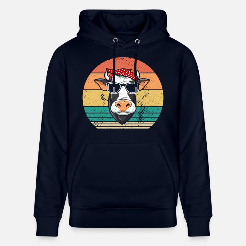 Vache Highland Bovins Vaches - Sweat à capuche bio CRUISER Stanley/Stella Unisexe - marine