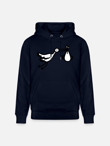 Stork + Baby - Stanley/Stella CRUISER Unisex Organic Hoodie - navy