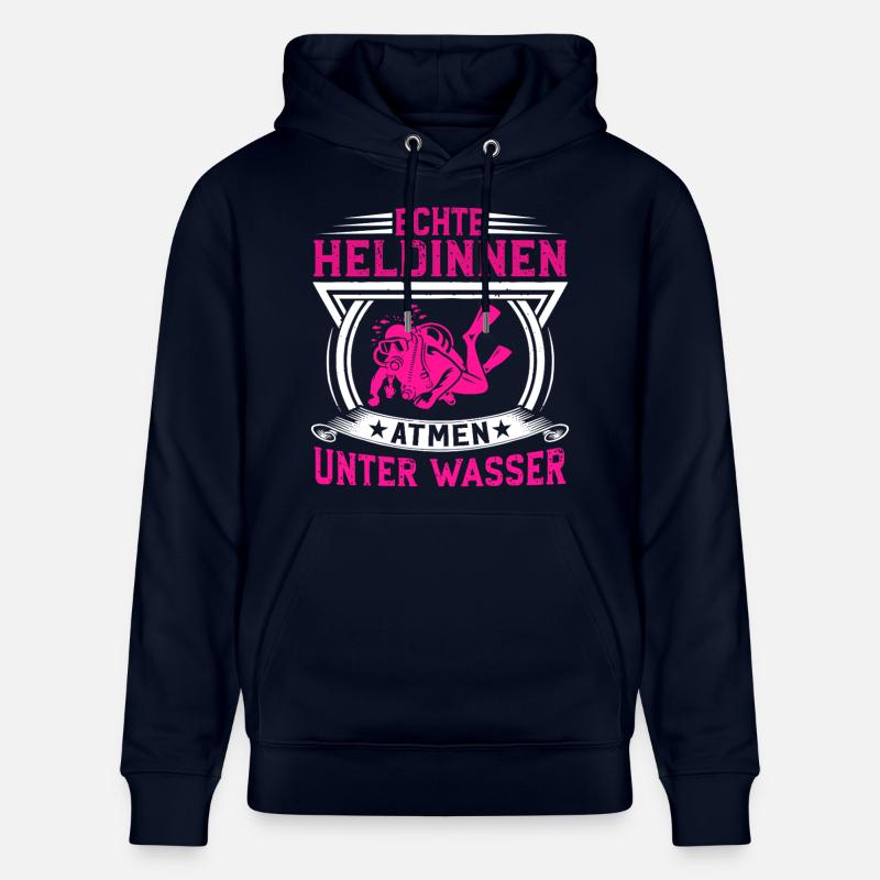 Echte Heldinnen atmen unter Wasser - Stanley/Stella Unisex Bio-Hoodie CRUISER  - Navy
