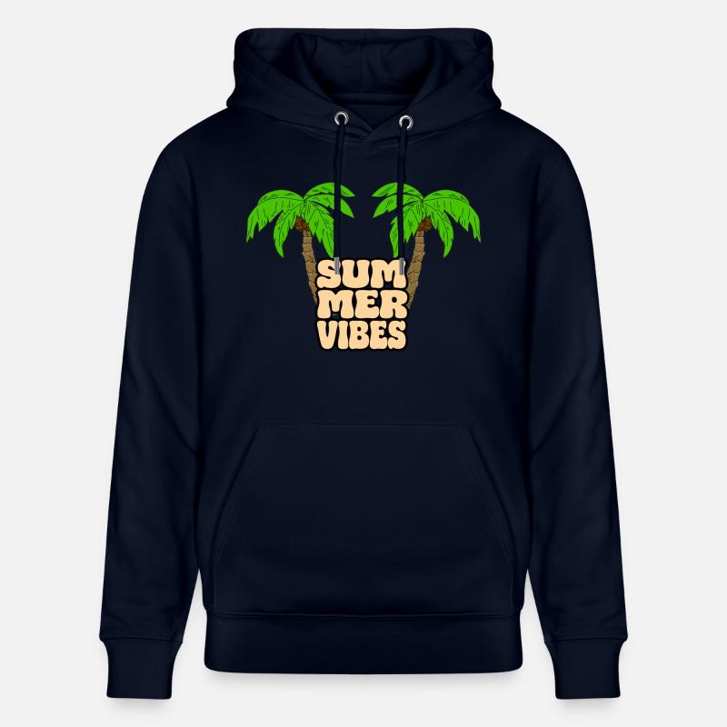 Palmiers Summervibes - Sweat à capuche bio CRUISER Stanley/Stella Unisexe - marine