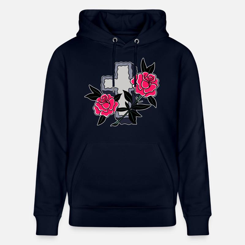 Croix et roses - Sweat à capuche bio CRUISER Stanley/Stella Unisexe - marine