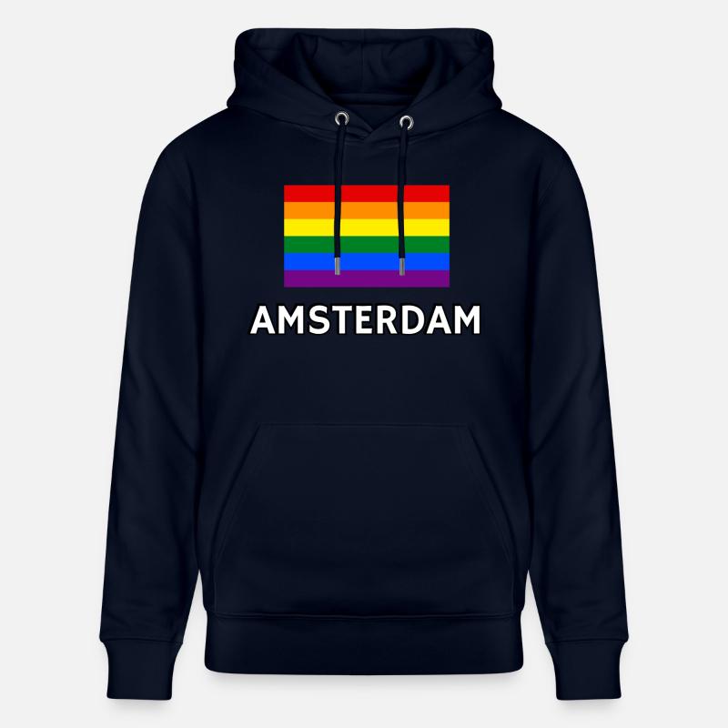 Drapeau de la fierté d’Amsterdam - Sweat à capuche bio CRUISER Stanley/Stella Unisexe - marine