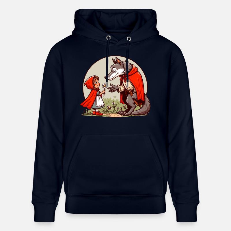 Rotkäppchen Märchen Wolf Niedlich Märchenfigur - Stanley/Stella Unisex Bio-Hoodie CRUISER  - Navy