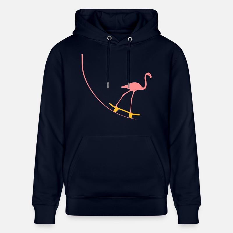 Flamingo sur planche à roulettes - Sweat à capuche bio CRUISER Stanley/Stella Unisexe - marine