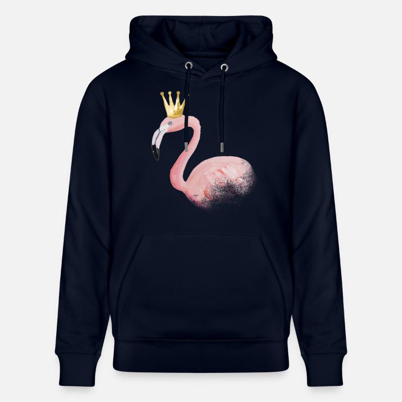 flamingo mit Krone - Stanley/Stella Unisex Bio-Hoodie CRUISER  - Navy