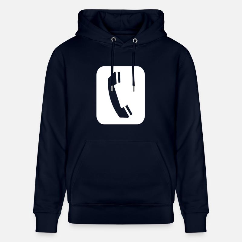 Symbole du combiné téléphonique - Sweat à capuche bio CRUISER Stanley/Stella Unisexe - marine
