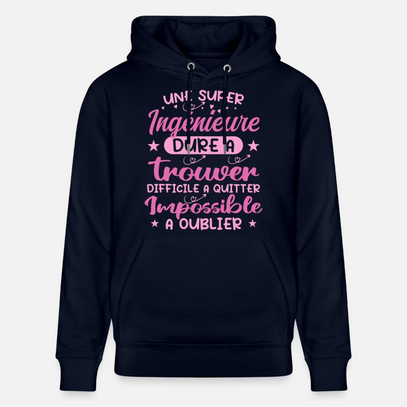 A Super Engineer - Engineer Gift - Stanley/Stella CRUISER Unisex Organic Hoodie - navy