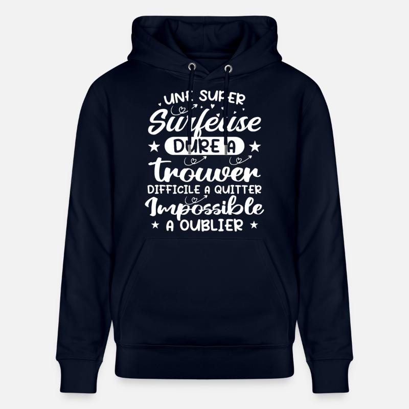 Une Super Surfeuse - Cadeau surfeuse - Sweat à capuche bio CRUISER Stanley/Stella Unisexe - marine