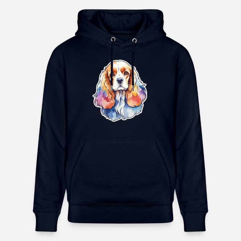 Cocker américain Épagneul Aquarelles - Sweat à capuche bio CRUISER Stanley/Stella Unisexe - marine