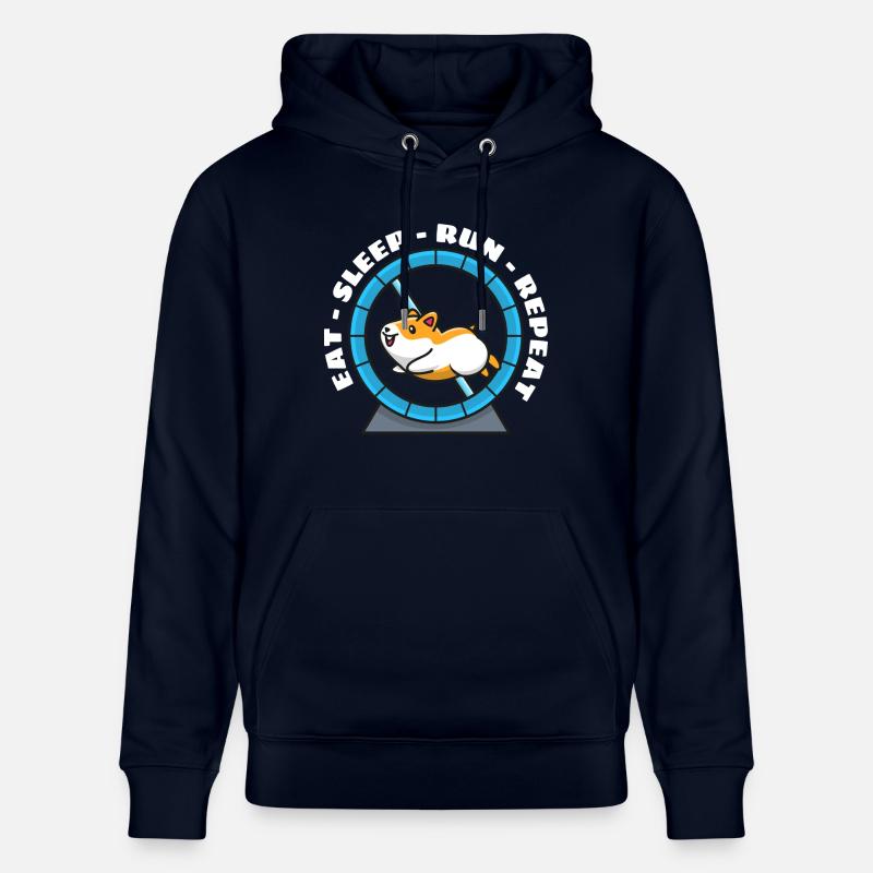 Hamster Eat Sleep Run Repeat - Stanley/Stella Unisex Bio-Hoodie CRUISER - Navy