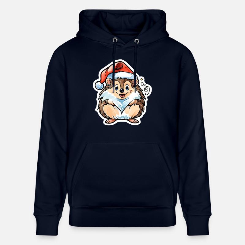 Dessin de Noël hérisson - Sweat à capuche bio CRUISER Stanley/Stella Unisexe - marine