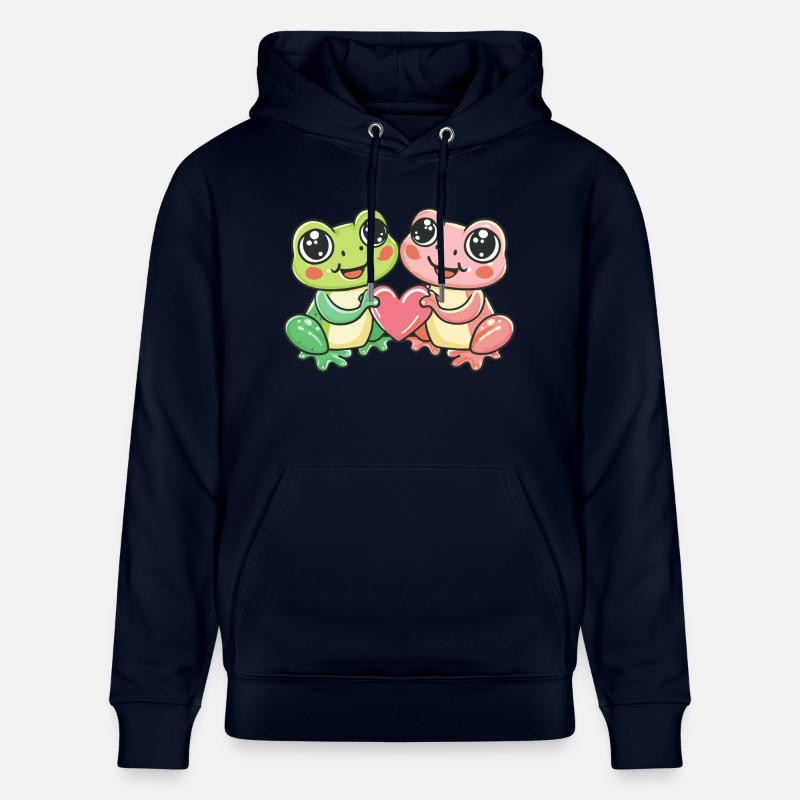 Grenouille Couple Amour Saint Valentin - Sweat à capuche bio CRUISER Stanley/Stella Unisexe - marine