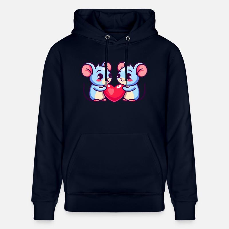 Souris Couple Amour Saint-Valentin - Sweat à capuche bio CRUISER Stanley/Stella Unisexe - marine