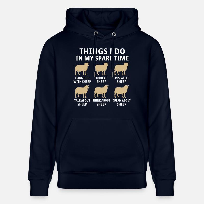Things i do in my spare time hang out with sheep - Sweat à capuche bio CRUISER Stanley/Stella Unisexe - marine