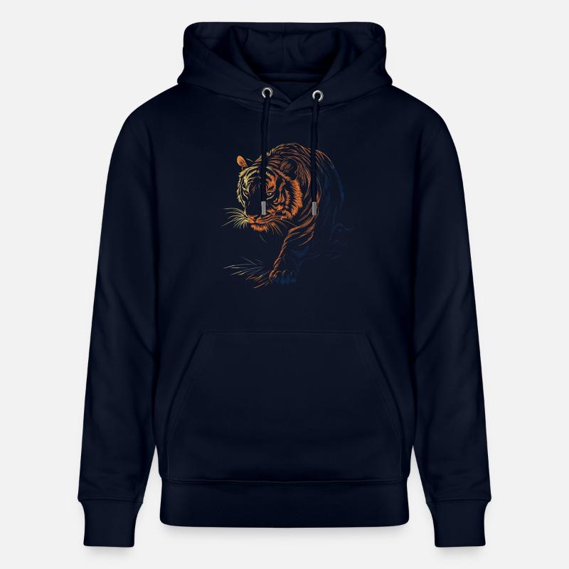 Silhouette de tigre - Sweat à capuche bio CRUISER Stanley/Stella Unisexe - marine
