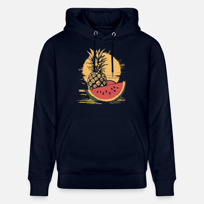 Ananas et pastèque - Sweat à capuche bio CRUISER Stanley/Stella Unisexe - marine