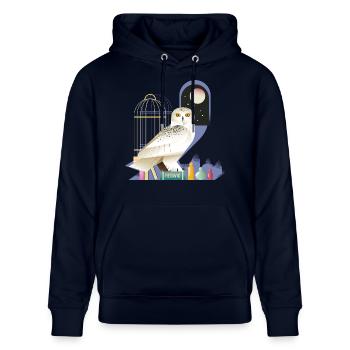 Harry Potter Hedwig La Chouette La Nuit - Sweat à capuche bio CRUISER Stanley/Stella Unisexe - marine - Devant - Alina (178cm) & Michal (187cm)
