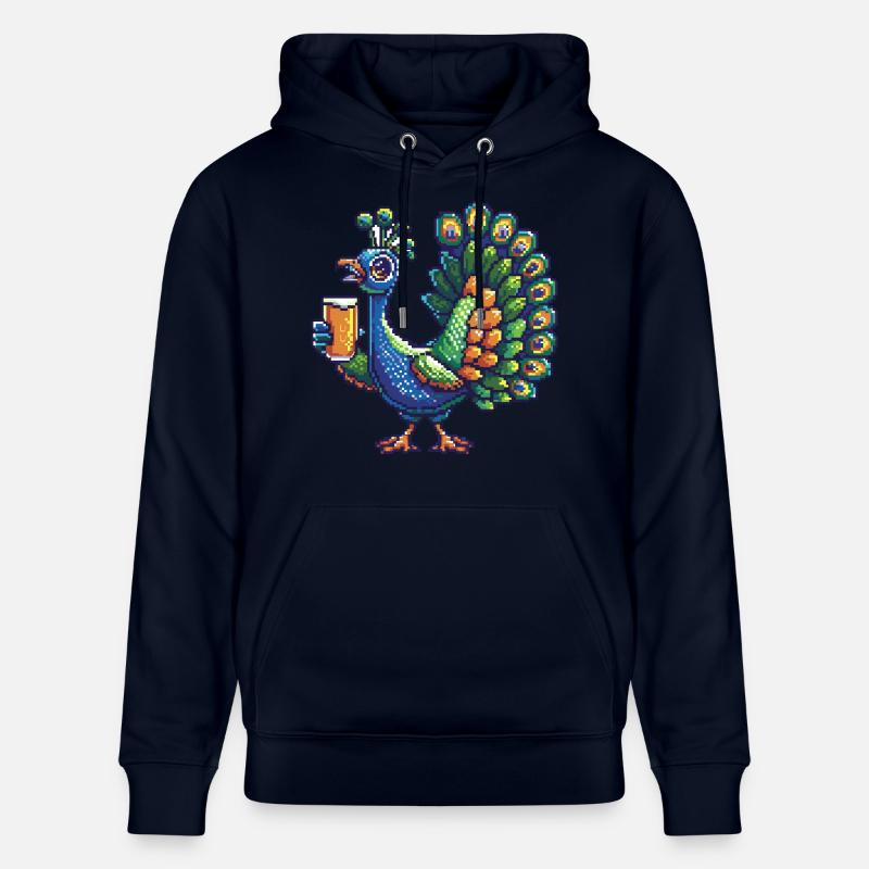 Bière Peacock Bird Pixel - Sweat à capuche bio CRUISER Stanley/Stella Unisexe - marine
