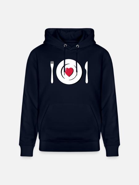 heart love eating g1 - Stanley/Stella CRUISER Unisex Organic Hoodie - navy