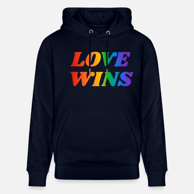 Liebe gewinnt LGBT Regenbogen Text - Stanley/Stella Unisex Bio-Hoodie CRUISER  - Navy