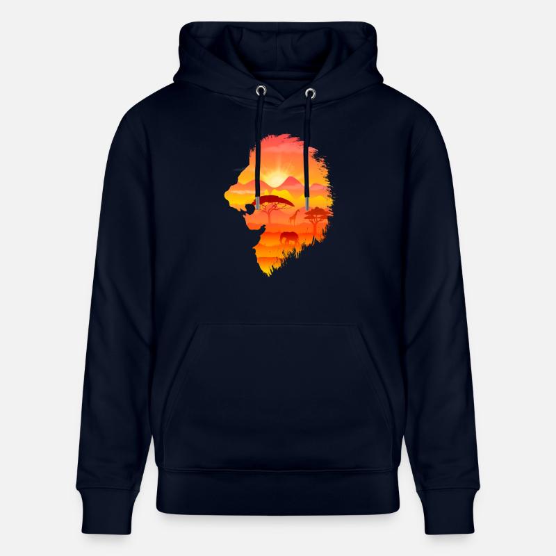 Lion Roi de la Savane - Sweat à capuche bio CRUISER Stanley/Stella Unisexe - marine