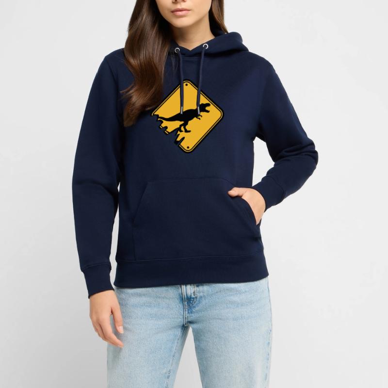 shield danger warning danger caution caution t-rex Stanley/Stella CRUISER Unisex Organic Hoodie