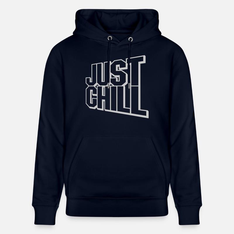 Just Chill Text Logo - Sweat à capuche bio CRUISER Stanley/Stella Unisexe - marine