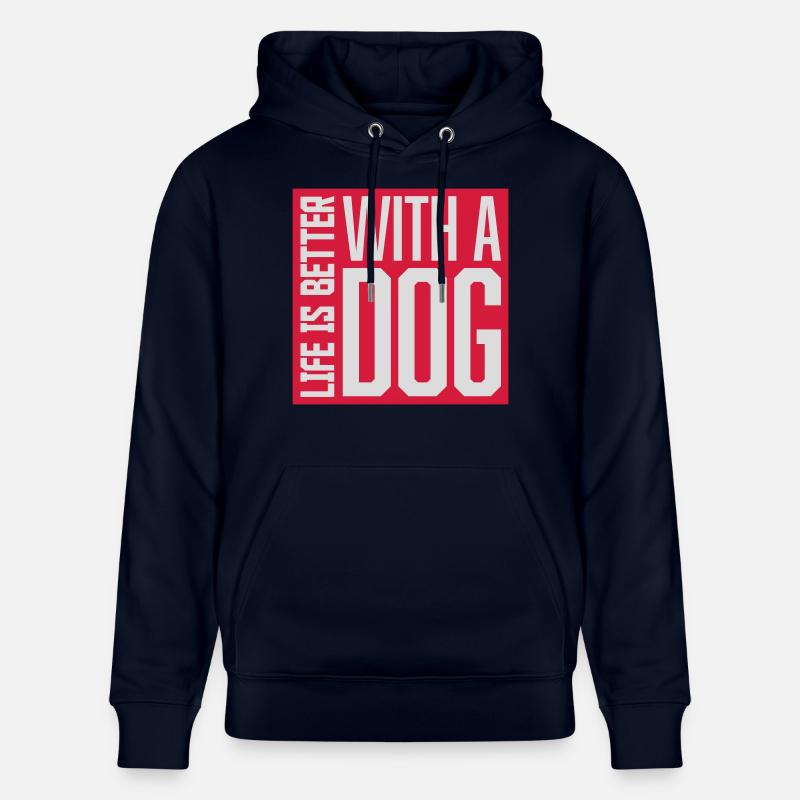 better with a dog - Stanley/Stella Unisex Bio-Hoodie CRUISER  - Navy