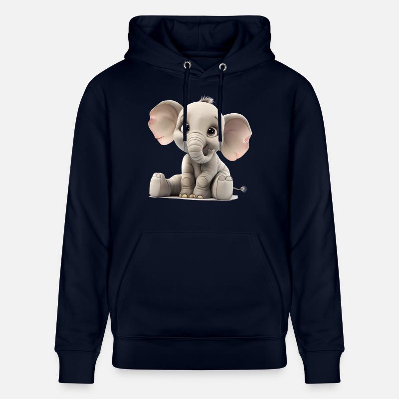 Petit jeune éléphant drôle - Sweat à capuche bio CRUISER Stanley/Stella Unisexe - marine