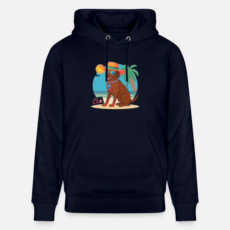 CHIEN A LA PLAGE - Sweat à capuche bio CRUISER Stanley/Stella Unisexe - marine