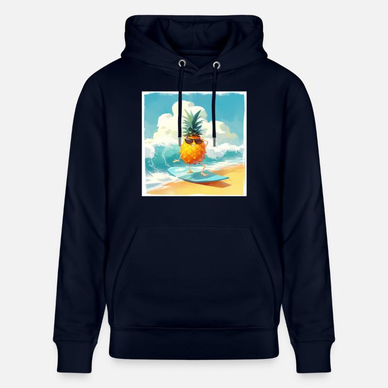 Drôle d’ananas surfant - Sweat à capuche bio CRUISER Stanley/Stella Unisexe - marine