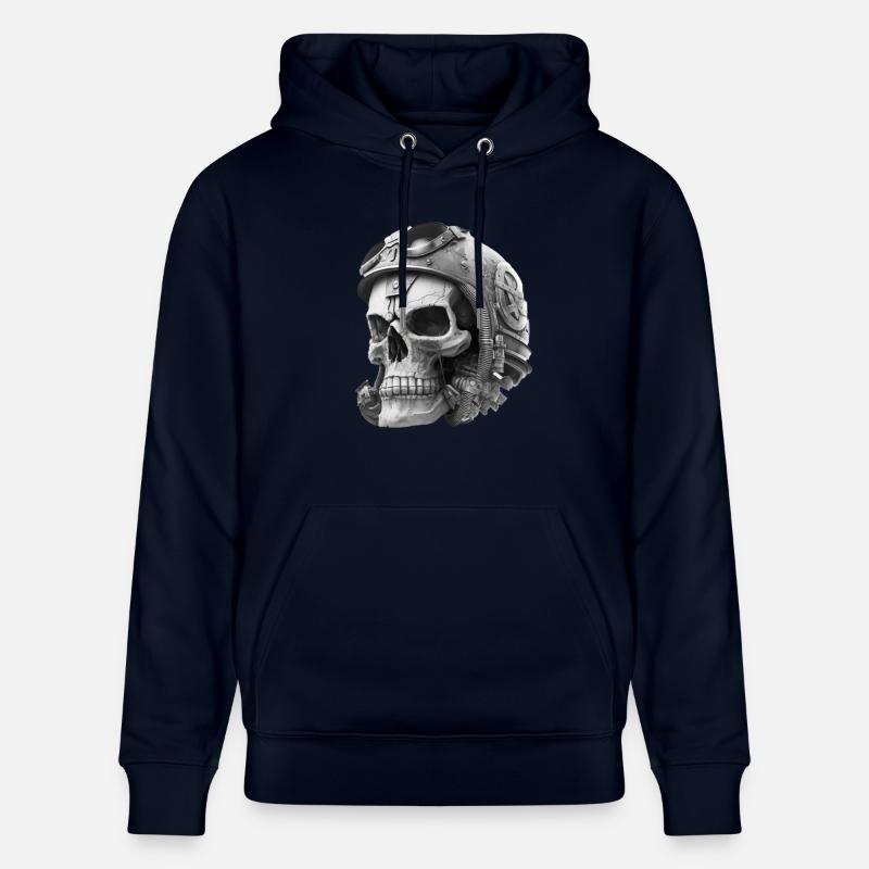 Crâne avec casque - Sweat à capuche bio CRUISER Stanley/Stella Unisexe - marine