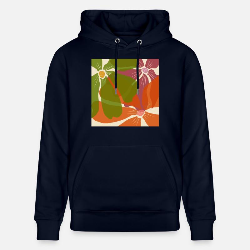 Motif de fleurs - Sweat à capuche bio CRUISER Stanley/Stella Unisexe - marine