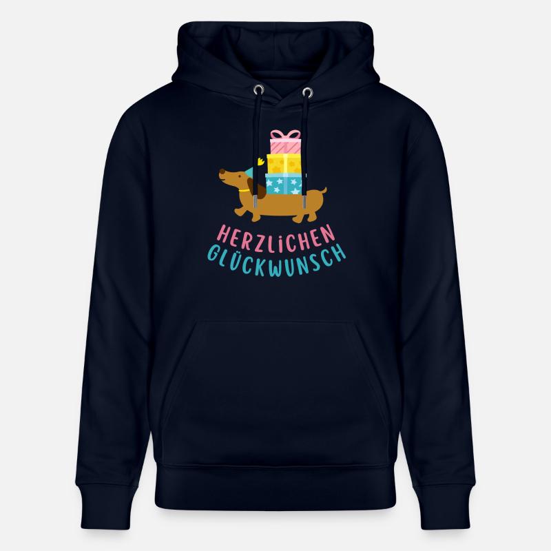 Vœux d’anniversaire avec motif teckel - Sweat à capuche bio CRUISER Stanley/Stella Unisexe - marine
