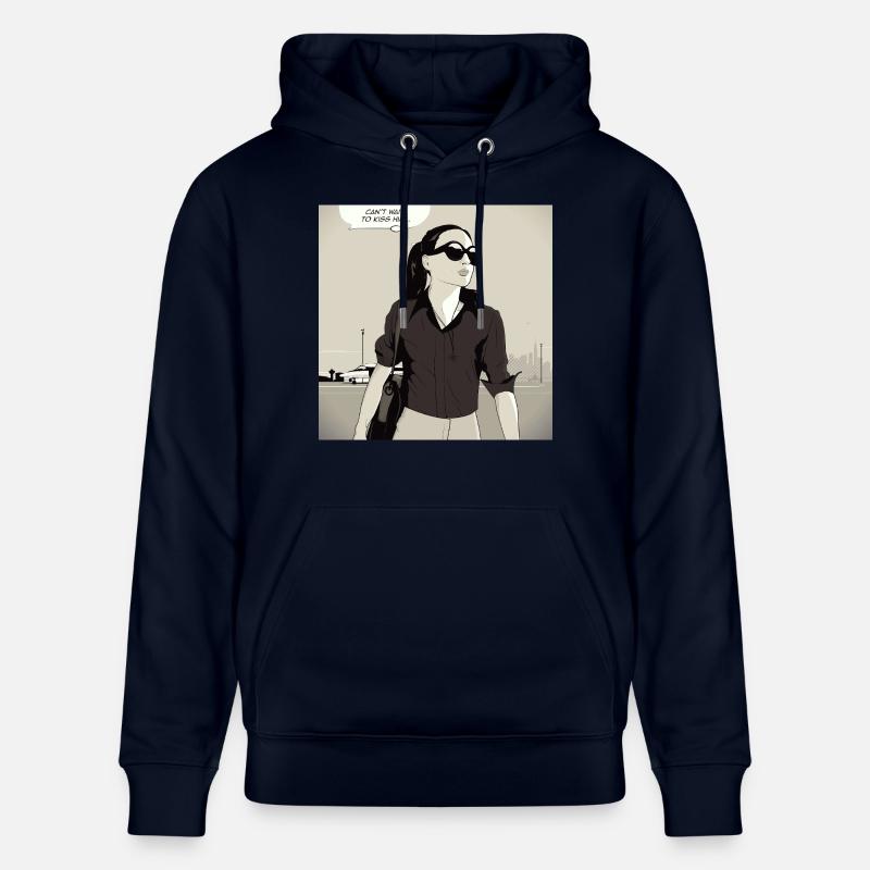 J’ai hâte de l’embrasser - Sweat à capuche bio CRUISER Stanley/Stella Unisexe - marine