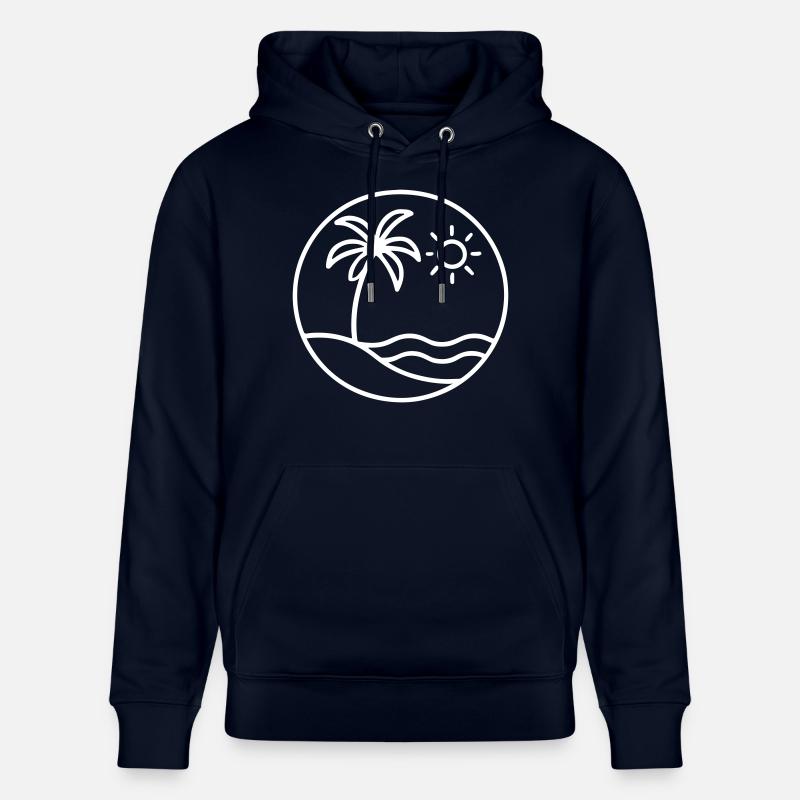 Palmier Île de l’océan - Sweat à capuche bio CRUISER Stanley/Stella Unisexe - marine