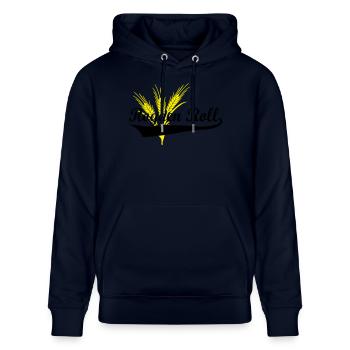 Roggen Roll - Stanley/Stella Unisex Bio-Hoodie CRUISER  - Navy - Vorne - Alina (178cm) & Michal (187cm)