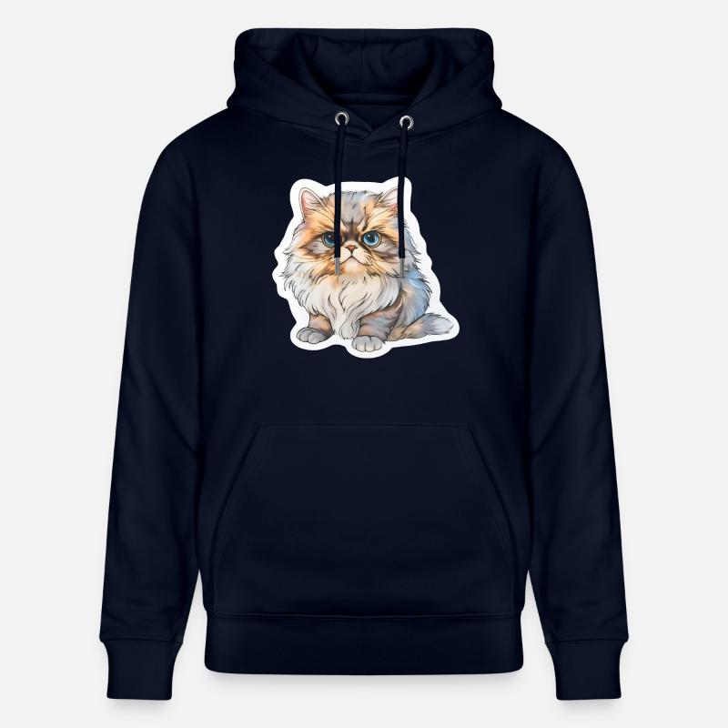 Chat persan potelé - Sweat à capuche bio CRUISER Stanley/Stella Unisexe - marine