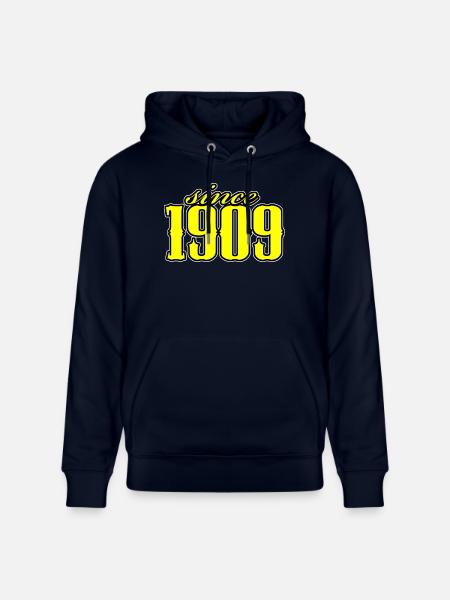 since 1909 (yellow) - Stanley/Stella CRUISER Unisex Organic Hoodie - navy