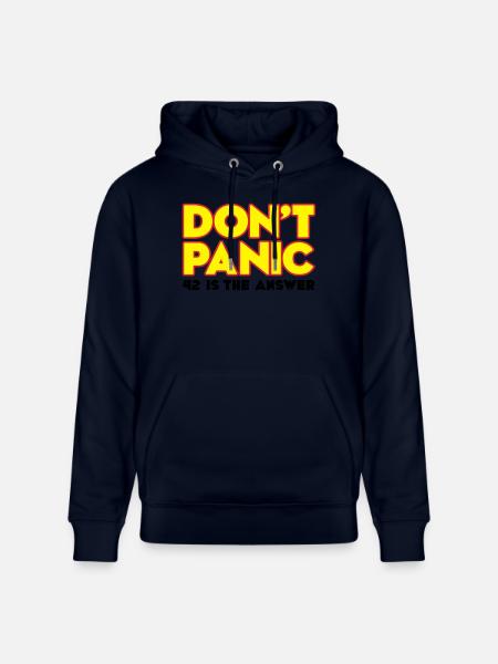 Gå ikke i panik - gå ikke i panik - 42 er svaret - Stanley/Stella CRUISER økologisk unisex-hoodie - marineblå