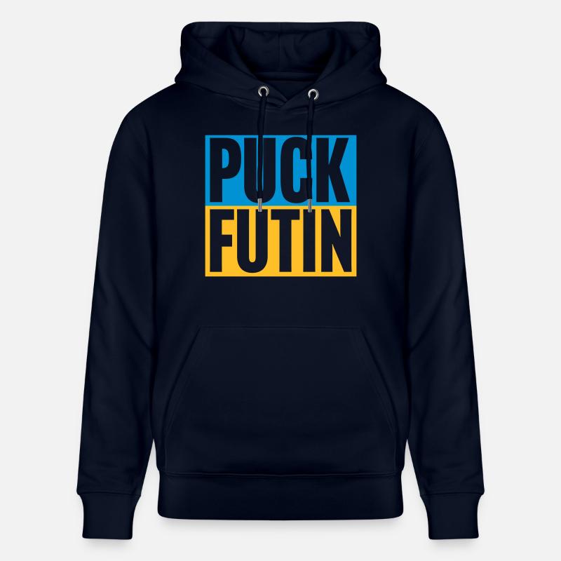 Conception du logo Puck Futin - Sweat à capuche bio CRUISER Stanley/Stella Unisexe - marine