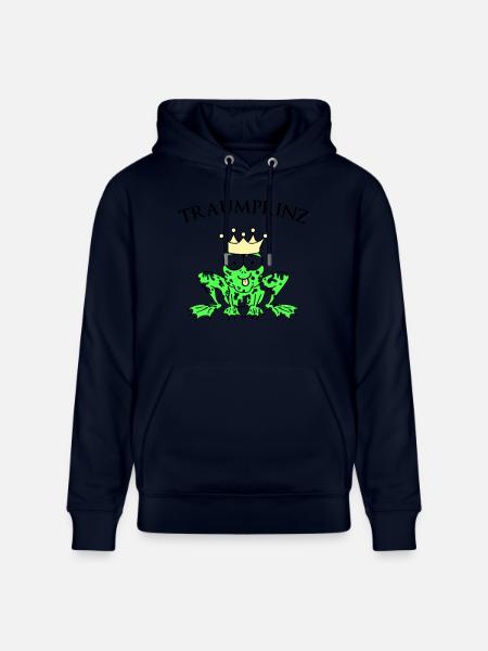 Prince Charming Frog King - Stanley/Stella CRUISER Unisex Organic Hoodie - navy