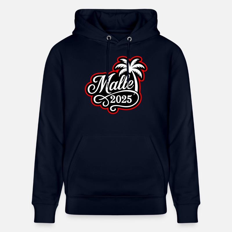 Malle 2025 Palmier - Sweat à capuche bio CRUISER Stanley/Stella Unisexe - marine