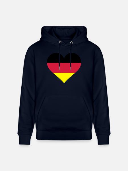 deutschland herz - Stanley/Stella CRUISER Unisex Organic Hoodie - navy