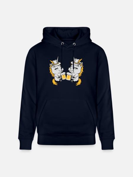 Einhorn Freunde Bier Anstoßen - Stanley/Stella Unisex Bio-Hoodie CRUISER  - Navy